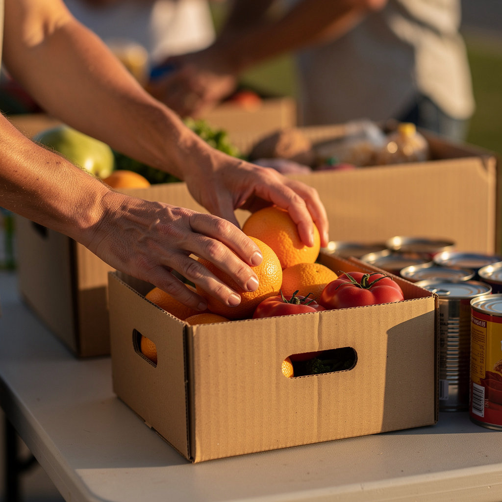 Good News Missionary Baptist Church monthly senior food distribution program volunteers serving the San Diego community