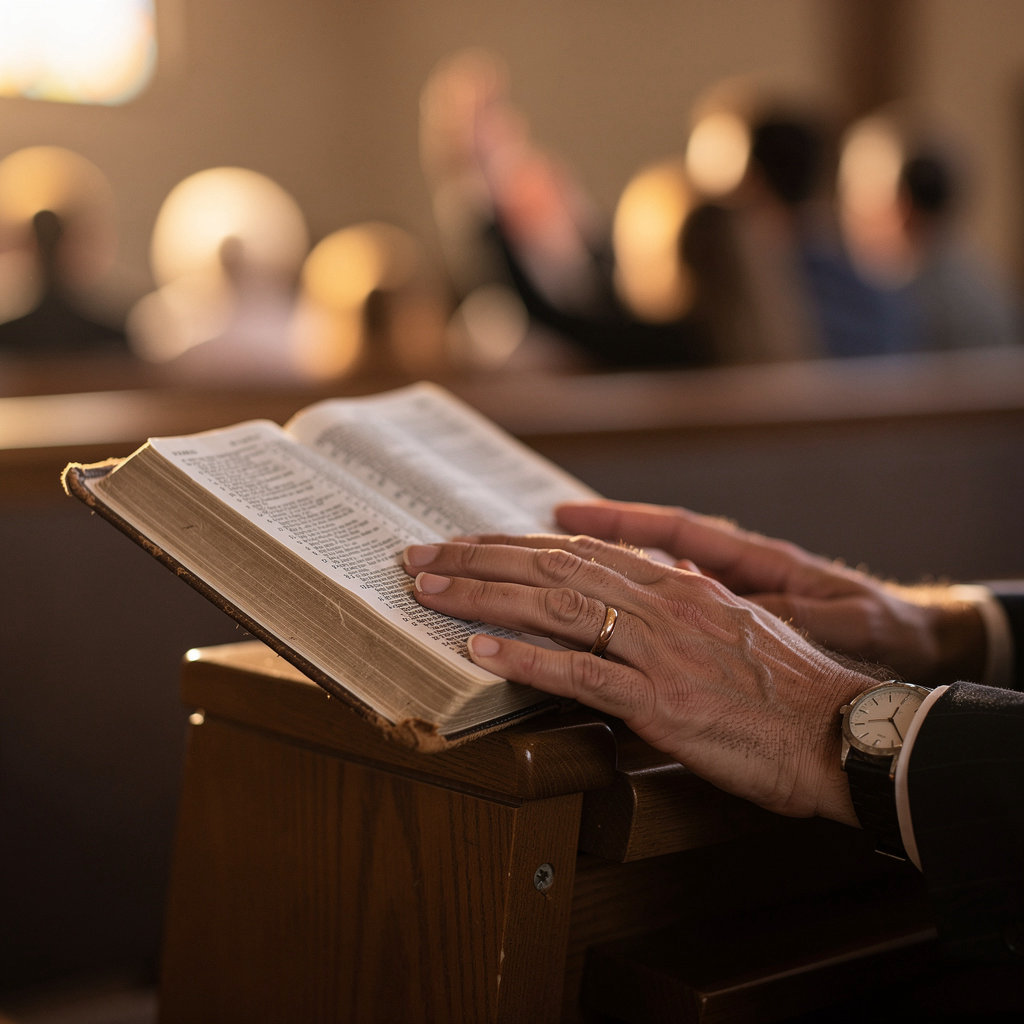 Good News Missionary Baptist Church congregation engaged in uplifting Sunday evening worship and praise at 4106 Swift Ave, San Diego